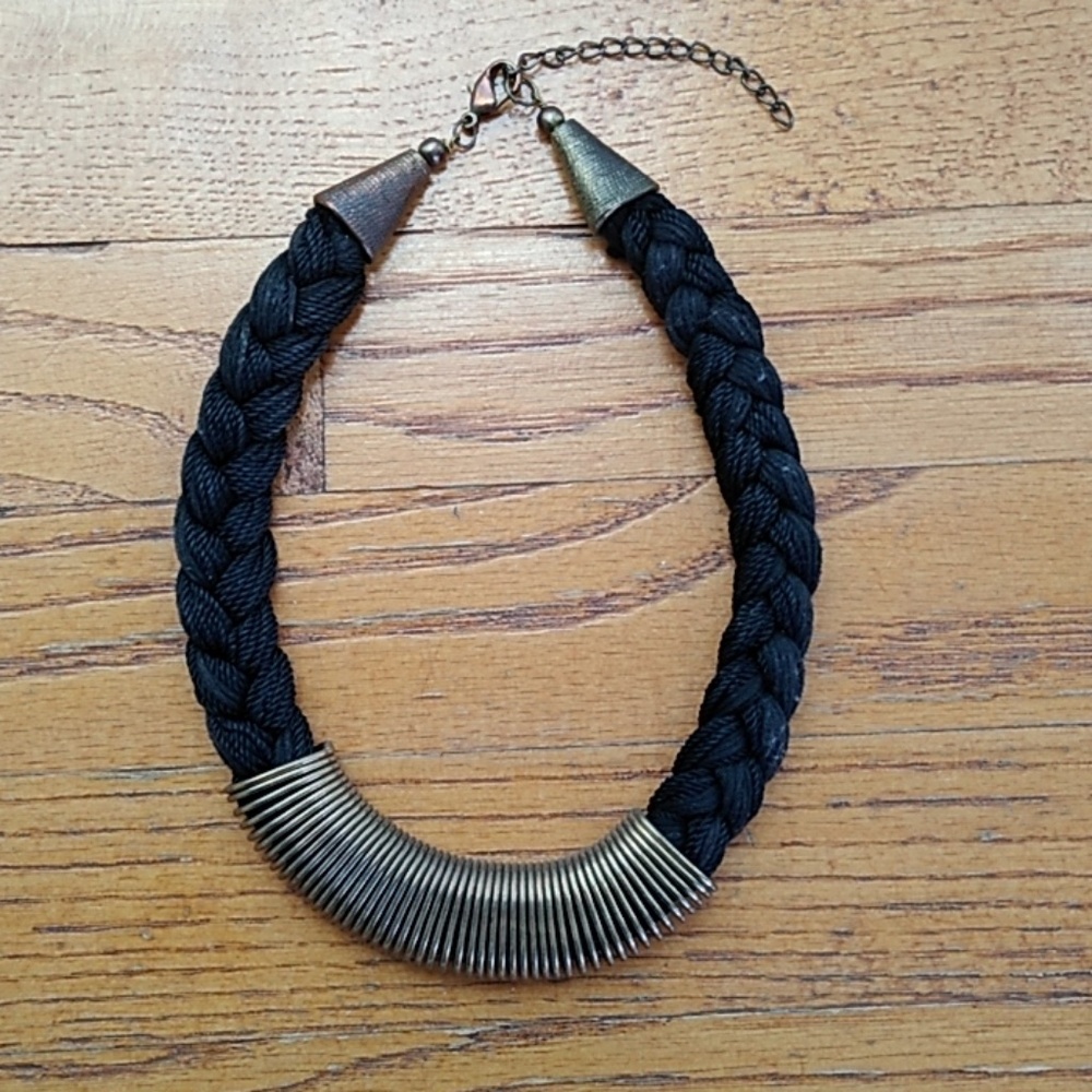 Black Braided Necklace